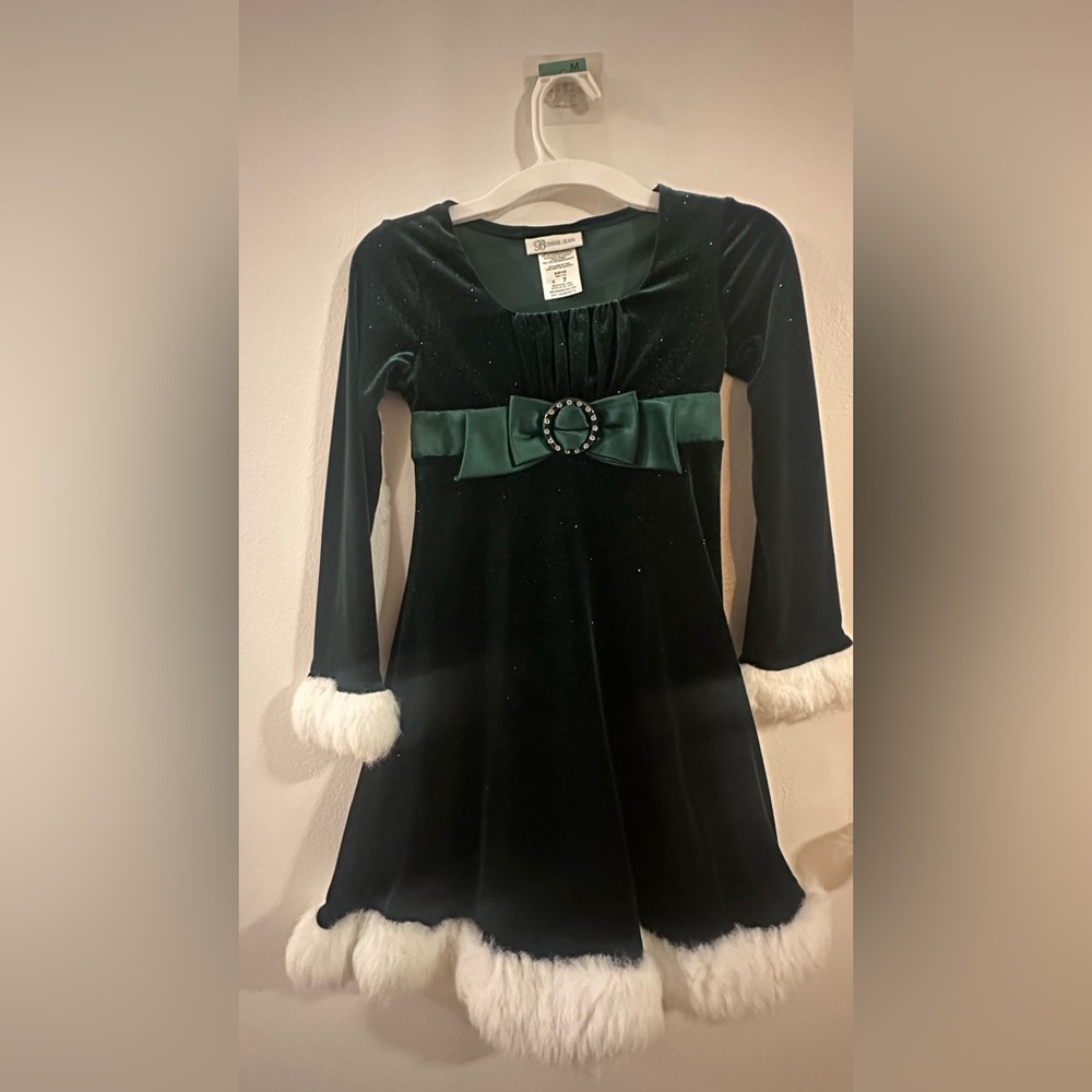 Bonnie Jean Green and White Formal Kids Dress (Pre-Love)
